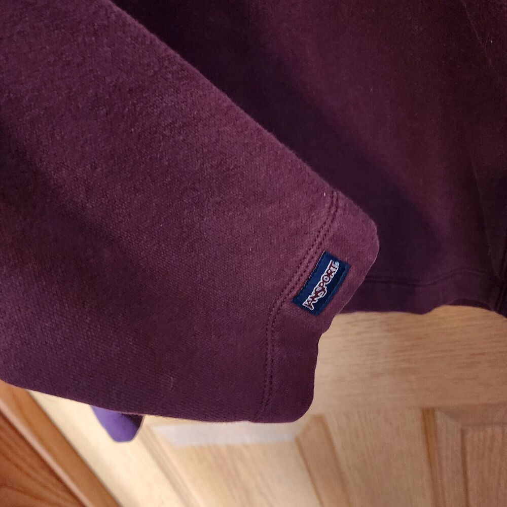 Jansport Minnesota Sweatshirt Women's XL Burgundy 1/4 Zip Mock Neck Long Sleeves - Picture 5 of 11